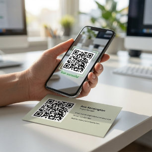 Moderne Minimalistische QR-code Aangepast  Visitekaartje