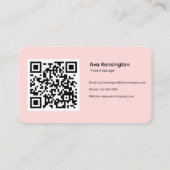 Moderne Minimalistische QR-code Aangepaste Logo Ro Visitekaartje (Achterkant)