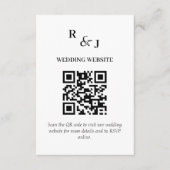 Moderne minimalistische QR-code bruiloft Informatiekaartje (Voorkant)