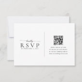 Moderne minimalistische QR-code bruiloft RSVP Kaartje (Voorkant)