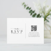 Moderne minimalistische QR-code bruiloft RSVP Kaartje (Staand voorkant)