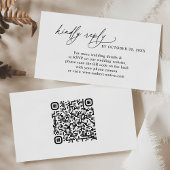 Moderne minimalistische QR-code bruiloft RSVP Visitekaartje