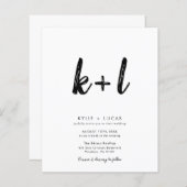 Moderne minimalistische QR-code bruiloft uitnodigi (Voorkant / Achterkant)