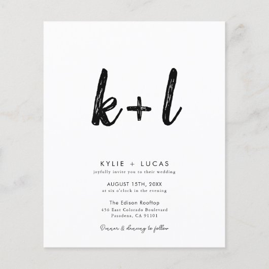 Moderne minimalistische QR-code bruiloft uitnodigi (Voorkant)