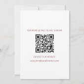 Moderne minimalistische QR-code Burgundy Elegant W Save The Date (Achterkant)