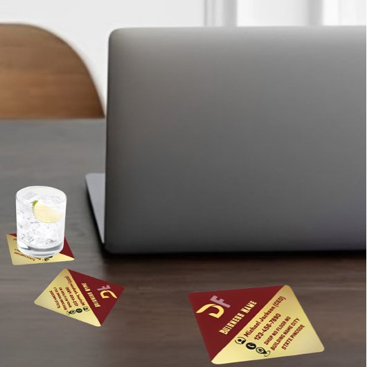 Moderne minimalistische QR Code Business Logo Gold Kartonnen Onderzetters