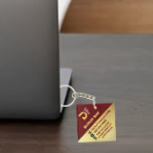 Moderne minimalistische QR Code Business Logo Gold Sleutelhanger