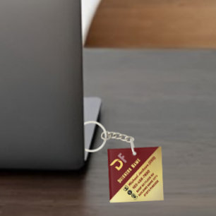 Moderne minimalistische QR Code Business Logo Gold Sleutelhanger