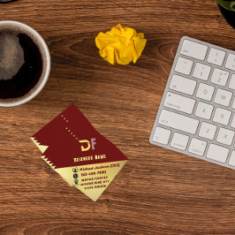 Moderne minimalistische QR Code Business Logo Gold Vierkante Visitekaartje