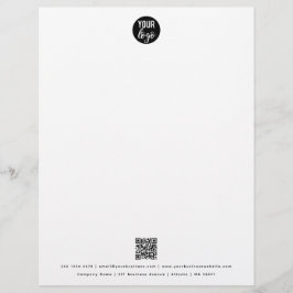 Moderne minimalistische QR Code Business Logo Lett Briefhoofd