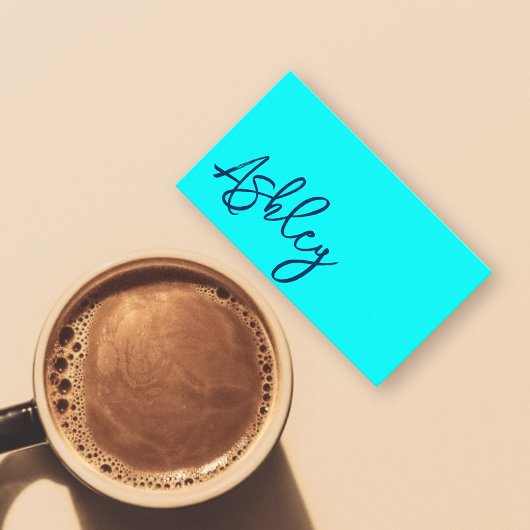 Moderne minimalistische QR-code cyaan blauw belett Visitekaartje