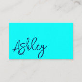 Moderne minimalistische QR-code cyaan blauw belett Visitekaartje (Voorkant)