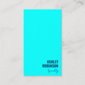 Moderne Minimalistische QR-code cyaan blauw profes Visitekaartje (Voorkant)