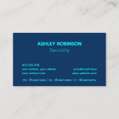 Moderne Minimalistische QR-code cyaan blauw profes Visitekaartje (Achterkant)