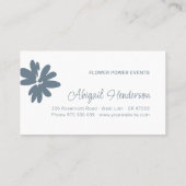 Moderne minimalistische QR-code Dusty Blue Daisy F Visitekaartje (Achterkant)