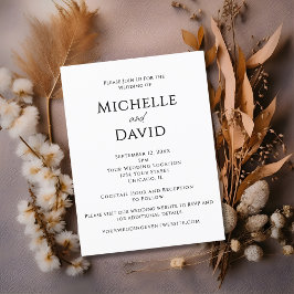 Moderne Minimalistische QR-code Eenvoudige bruilof Uitnodiging Briefkaart