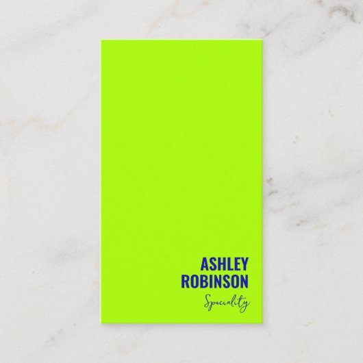 Moderne minimalistische QR-code elektrische limoen Visitekaartje (Voorkant)