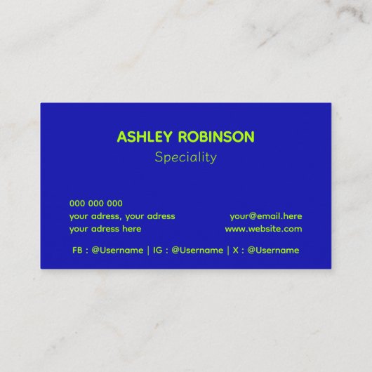 Moderne minimalistische QR-code elektrische limoen Visitekaartje (Achterkant)