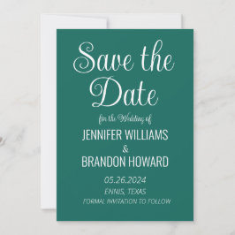 Moderne minimalistische QR-code Emerald Green Wedd Save The Date