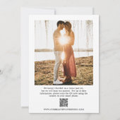 Moderne Minimalistische QR-code Foto Bruiloft Save The Date (Achterkant)