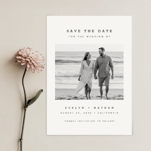 Moderne Minimalistische QR Code Foto Budget Bruilo Save The Date