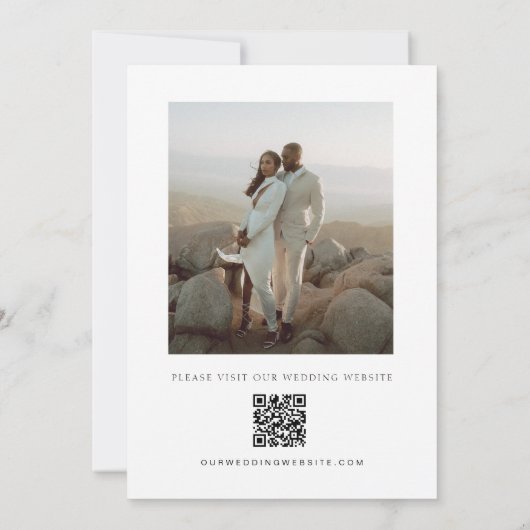 Moderne Minimalistische QR Code Foto Huwelijk Save The Date (Achterkant)