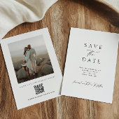 Moderne Minimalistische QR Code Foto Huwelijk Save The Date