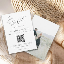 Moderne Minimalistische QR-code Foto Save The Date