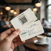 Moderne Minimalistische QR Code Fotograaf Visitekaartje