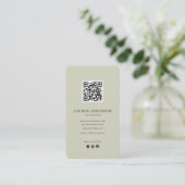 Moderne Minimalistische QR-code Gepersonaliseerd Visitekaartje (Staand voorkant)