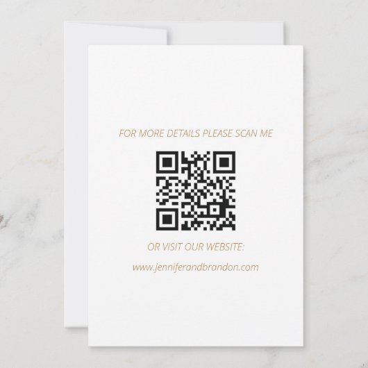Moderne minimalistische QR-code Gold Elegant Weddi Save The Date (Achterkant)