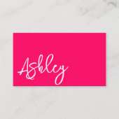 Moderne minimalistische QR-code hot pink beletteri Visitekaartje (Voorkant)