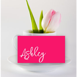 Moderne minimalistische QR-code hot pink beletteri Visitekaartje