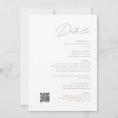 Moderne, minimalistische QR-code in één bruiloft Kaart (Achterkant)