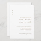 Moderne, minimalistische QR-code in één bruiloft Kaart (Voorkant / Achterkant)