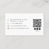Moderne Minimalistische QR-code Interieurontwerper Visitekaartje (Achterkant)