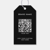 Moderne minimalistische QR-code kledinglabel hange Cadeaulabel (Achterkant)