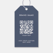 Moderne minimalistische QR-code kledinglabel hange Cadeaulabel (Achterkant)