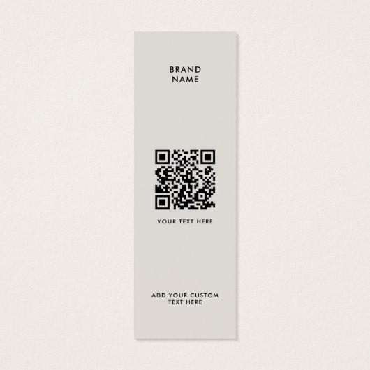 Moderne minimalistische QR-code kledinglabel hange Mini Visitekaartjes (Achterkant)