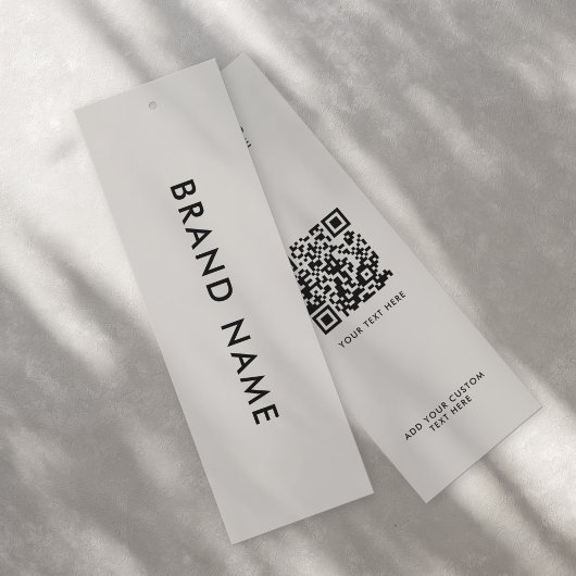 Moderne minimalistische QR-code kledinglabel hange Mini Visitekaartjes