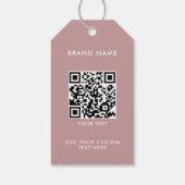 Moderne Minimalistische QR-code kledinglabel hangt Cadeaulabel (Achterkant)
