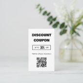 Moderne minimalistische QR-code korting Kaart Visitekaartje (Staand voorkant)