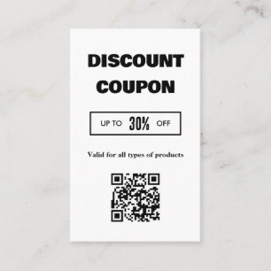 Moderne Minimalistische QR-code Kortingkaart Visitekaartje