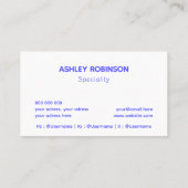 Moderne Minimalistische QR-code levendig blauw pro Visitekaartje (Achterkant)