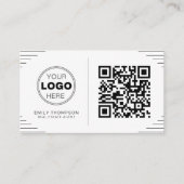 Moderne Minimalistische QR-code | Luxe Art Deco Visitekaartje (Voorkant)