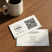 Moderne Minimalistische QR-code | Luxe Art Deco Visitekaartje