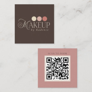 Moderne Minimalistische QR Code Make-up Artiest Vierkante Visitekaartje