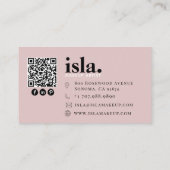 Moderne Minimalistische QR-code Make-up Artiest Visitekaartje (Achterkant)