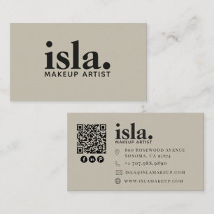 Moderne Minimalistische QR-code Make-up Artiest Visitekaartje