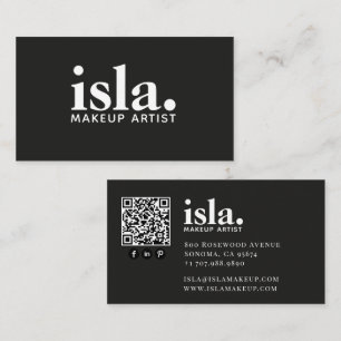 Moderne Minimalistische QR-code Make-up Artiest Visitekaartje